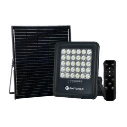 SWITCHED Urban PRO Series 100W Solar Floodlight with Remote - Black
