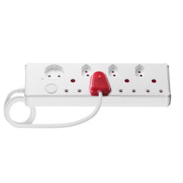 SWITCHED 8-way High Surge Multiplug 0.5m - White