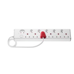 SWITCHED 12-way High Surge Multiplug 0.5m - White