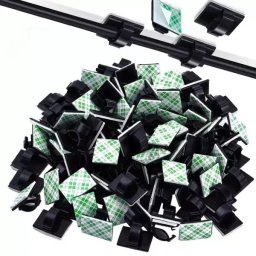 10 Pack Self Adhesive Cable Clips / Wire Management / Cable Organizer Holder up to 8mm Cable