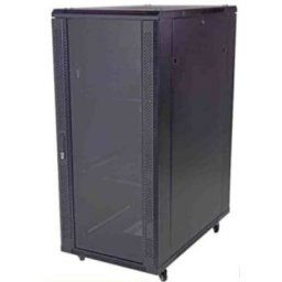 Unbranded 27U 600 x 600 mm standing cabinet, Double mesh front solid back