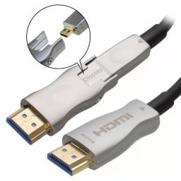 30 Meter Fiber HDMI Cable with Removable Head 4K 144hz 5.83mm head for small conduit