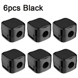 6-Pack Stick-on Magnetic Cable Clip Cable Organizer for Home/Office/Desk Black