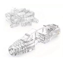 50 Pack RJ45 CAT6 Unshielded Connectors with Strain Relief Click-in Boots