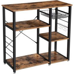 Bragg Sydney Rustic Kitchen Baker's Rack, Brown