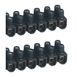 6-Way 2-Pack Connector Strip 30 Amp 4.5mm Hole Diameter Chocolate Block Connector