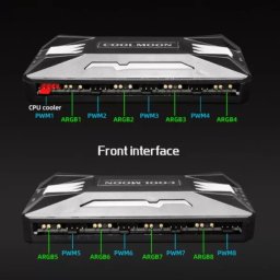 10 Port PC LED Lights ARGB Controller + 8 Port PWN 4pin PC Case Fans Controller with Remote Control