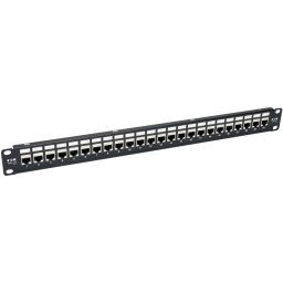 Eaton Tripp Lite series 24-Port 1U Rack-Mount STP Shielded Cat6a Feedthrough Patch Panel