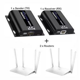 4k UltraHD Wireless HDMI Set with IR Control Up to 25 Meter Wifi HDMI expandable up to 150 Meter