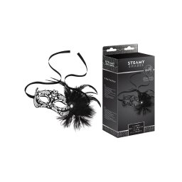 Steamy Shades Mardi Gras Mask with Feather