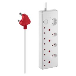 Switched 8-way Medium Surge Protection Multiplug with 0.5m Cord White