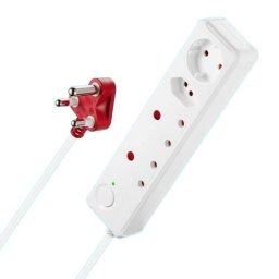 Switched 50cm 4-way Medium Surge Protected Multiplug Cord - White