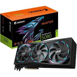 Gigabyte nVidia Geforce RTX 5080 Aorus Master OC 16GB GDDR7 PCI-e 5.0 x16 Graphics card, DP, HDMI