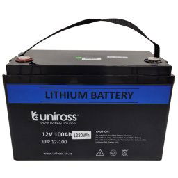 UNIROSS 12.8V 100Ah 1.28 kWh Li-FEPO4 Battery,