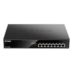 D-Link 8-Ports 10/100/1000Mbps Unmanaged Gigabit Switch (Metal Case; 8 x POE ports)