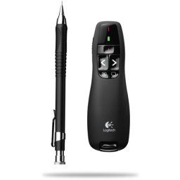 Logitech Wireless Presenter R400 Red Laser Pointer Up to 15 metre (2.4GHz) range storable plug and play wireless USB receiver