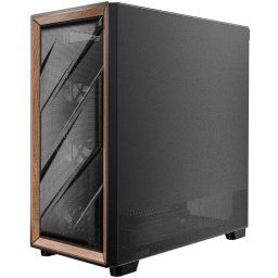 Antec FLUX eATX Wood Mid Tower Gaming Chassis - Black
