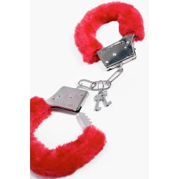 Novelty Toys Fluffy Love Cuffs - Crimson