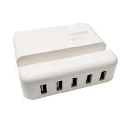 Geeko 5 Port USB Travel Charger with Apple Lightning Cradle