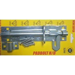 Noble Lockable Pad Bolt latch 200mm Zinc Plated (2 pack by Valotronics)