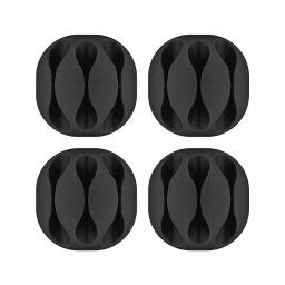 Goobay Cable Management 3 Slots 4-Piece Set - Black (3 pack by Valotronics)