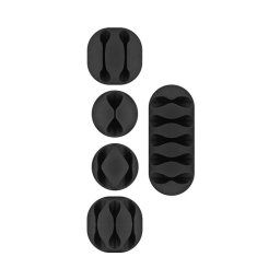 Goobay Cable Management 5-Piece Set 5-Piece Set - Black (3 pack by Valotronics)