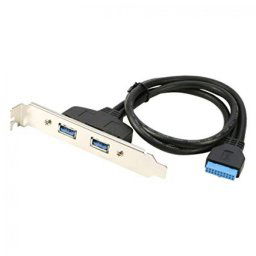 20 PIN 2-PORT BRACKET USB 3.0 CABLE (2 pack by Valotronics)