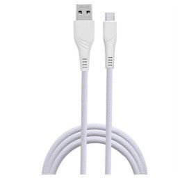 Ezra UsbA To TypeC 3A 1meter White Fast Charge Data Cable (2 pack by Valotronics)