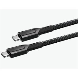 Ezra TypeC to TypeC Pd60w 1meter Fast Charge Black Braided (2 pack by Valotronics)