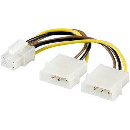 Goobay 2 Molex to 6-Pin PCI-E Power Cable (6 pack by Valotronics)