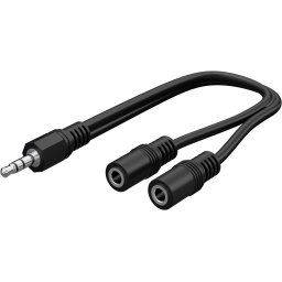 Goobay 3.5 mm Audio Y Cable Adapter, 1x Male to 2x Female Stereo (5 pack by Valotronics)