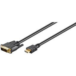 Goobay DVI-D Male to HDMI Male Gold-Plated 2m Cable (2 pack by Valotronics)