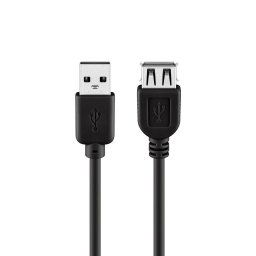Goobay USB 2.0 Hi-Speed Extension 3m Cable - Black (3 pack by Valotronics)