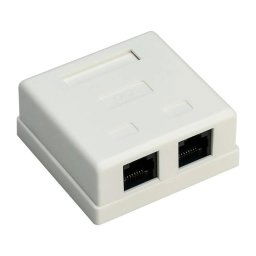 Goobay 2-Port RJ45 CAT 6 UTP Surface Mount Installation Box - White (3 pack by Valotronics)
