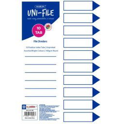 Marlin Bight Board File Dividers/ Indexes 10 Position (5 pack by Valotronics)