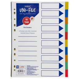 MARLIN FILE DIVIDERS JAN - DEC POLYPROP (5 pack by Valotronics)