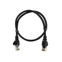 Linkbasic 50cm UTP Cat5e Flylead Black (7 pack by Valotronics)