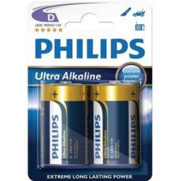 Philips Ultra Alkaline Battery LR20E2B 2 x Type D (2 pack by Valotronics)