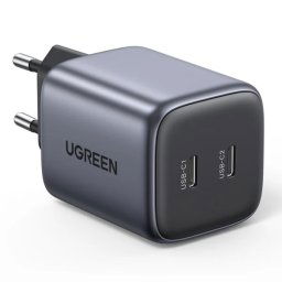 Ugreen 2 Port GaN PD Home Charger - 45W Type-C port with Power Delivery 3.0. It