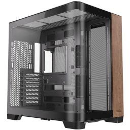 Antec C8 CURVED WOOD E-ATX Dual Chamber Gaming Chassis - Black