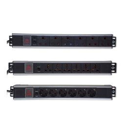 RCT 6 Way 16AMP 1U Rackmount Power Rail - 3-Pin