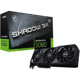 MSI nVidia RTX 5080 Shadow 3x OC 16GB PCI-e 5.0 x16 Graphics card, DP, HDMI