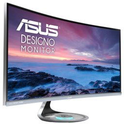 ASUS Designo Curved MX34VQ 34" UWQHD Monitor + Speaker + Qi wireless charger on base