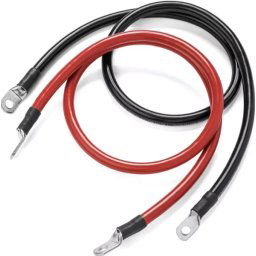 1 Pair Red/Black Solar / Inverter Battery Parallel Cables 8mm Lug Ring, 4AWG 25mm2 87A Cable Max Power