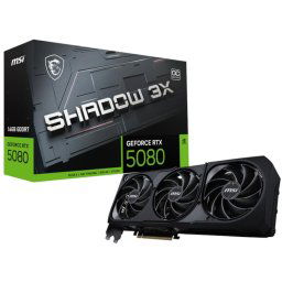 MSI Geforce RTX 5080 Shadow 3x OC 16GB GDDR7 PCI-e 5.0 x16 Graphics card, DP, HDMI
