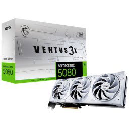 MSI Geforce RTX 5080 Ventus 3X OC 16GB GDDR7 PCI-e 5.0 x16 Graphics card - White, HDMI, DP