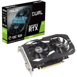 Asus nVidia Geforce RTX 3050 Dual OC 6GB PCI-e 4.0 x16 Graphics card, DVI, DP, HDMI