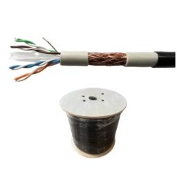 300 Meter Roll CAT6 SFTP CCA Gigabit Outdoor Networking Cable Screened Network Cable, UV Protected Black