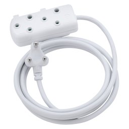 SWITCHED Light DUTY SBS EXTENSION LEADS 2 x 16A Socket 10m - White