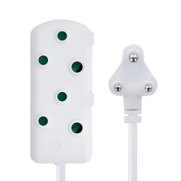 Switched Basics 20m Light Duty SBS Extension Cable 2 x 16A Socket - White